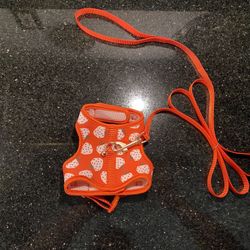 Whisker City Strawberry Cat Leash & Harness Combo