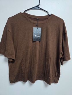 Ficord Brown Crop T-Shirt with Tags