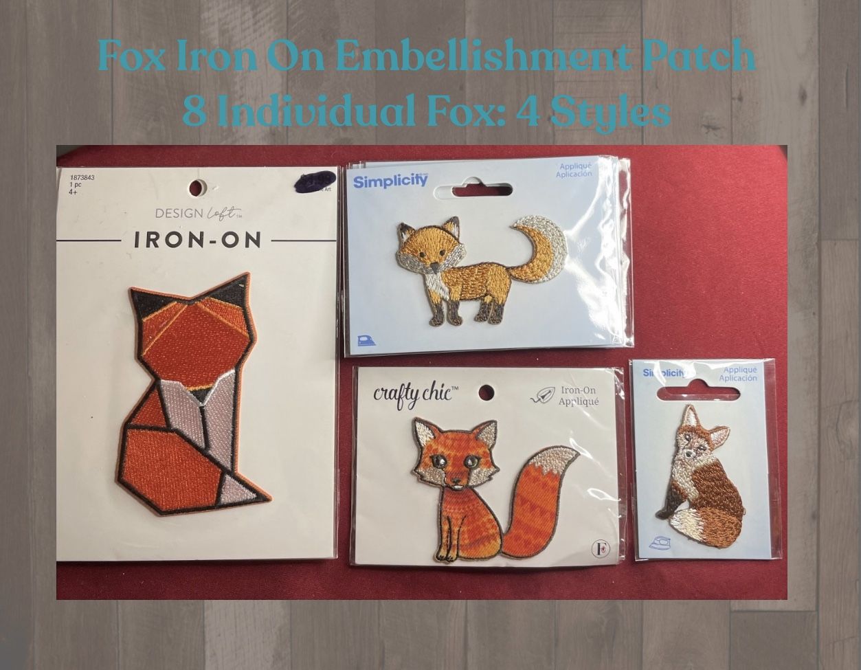 Be a Fox! Run Fast, Be Safe, Live Free! Bundle of 8 Iron on Appliqué Patches 4 Styles NWT 