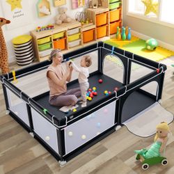 Costzon Baby Playpen - Black