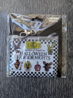 NWT Halloween Horror Night Five Nights At Freddy's Lanyard Pouch