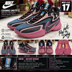 Nike Cosmic Unity 2 Desert Berry Men's Size 17