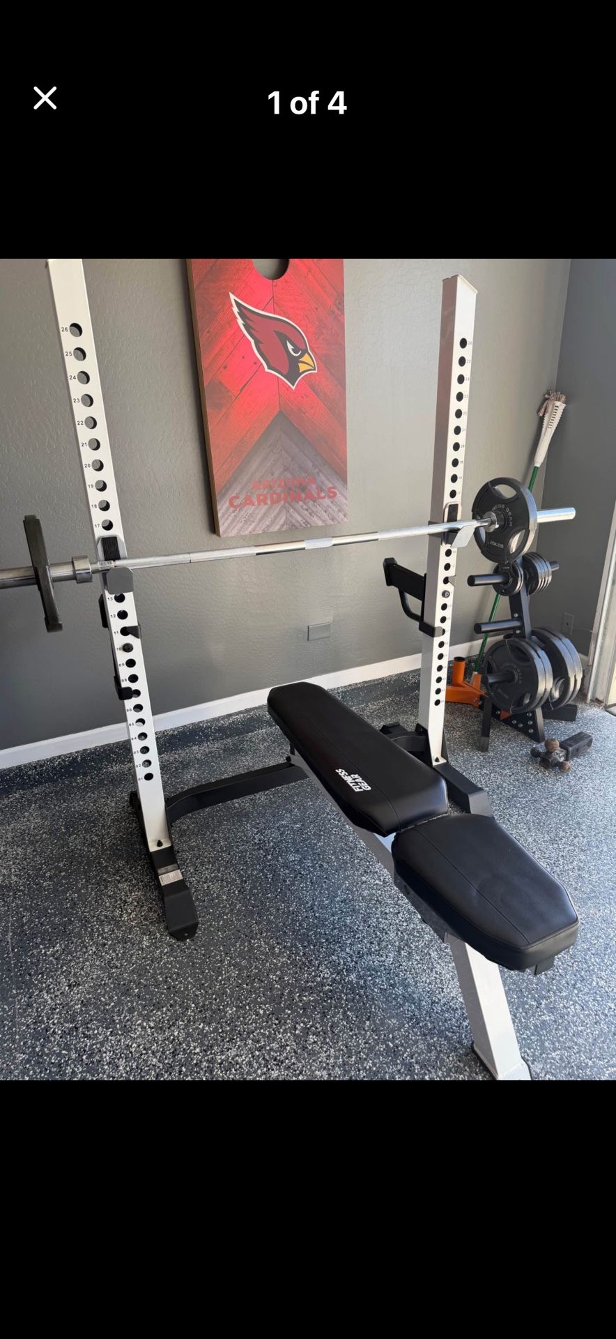 Bench Press Set W Weights Like New