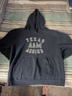 Texas A&M Aggies Pullover Hoodie - Thick Appliqué Spellout Navy Blue