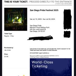 S.D. PRIDE TICKET