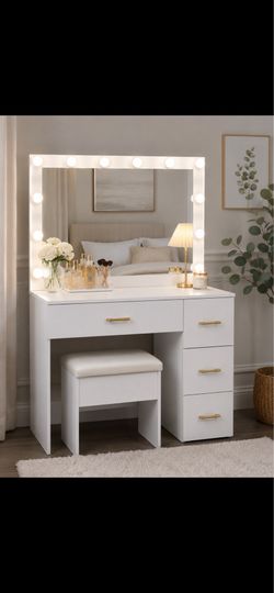 Vanity with stool