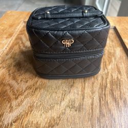 PurseN - Travel Jewelry Case-Black Quilted Faux Leather