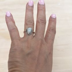 Silver opal ring
