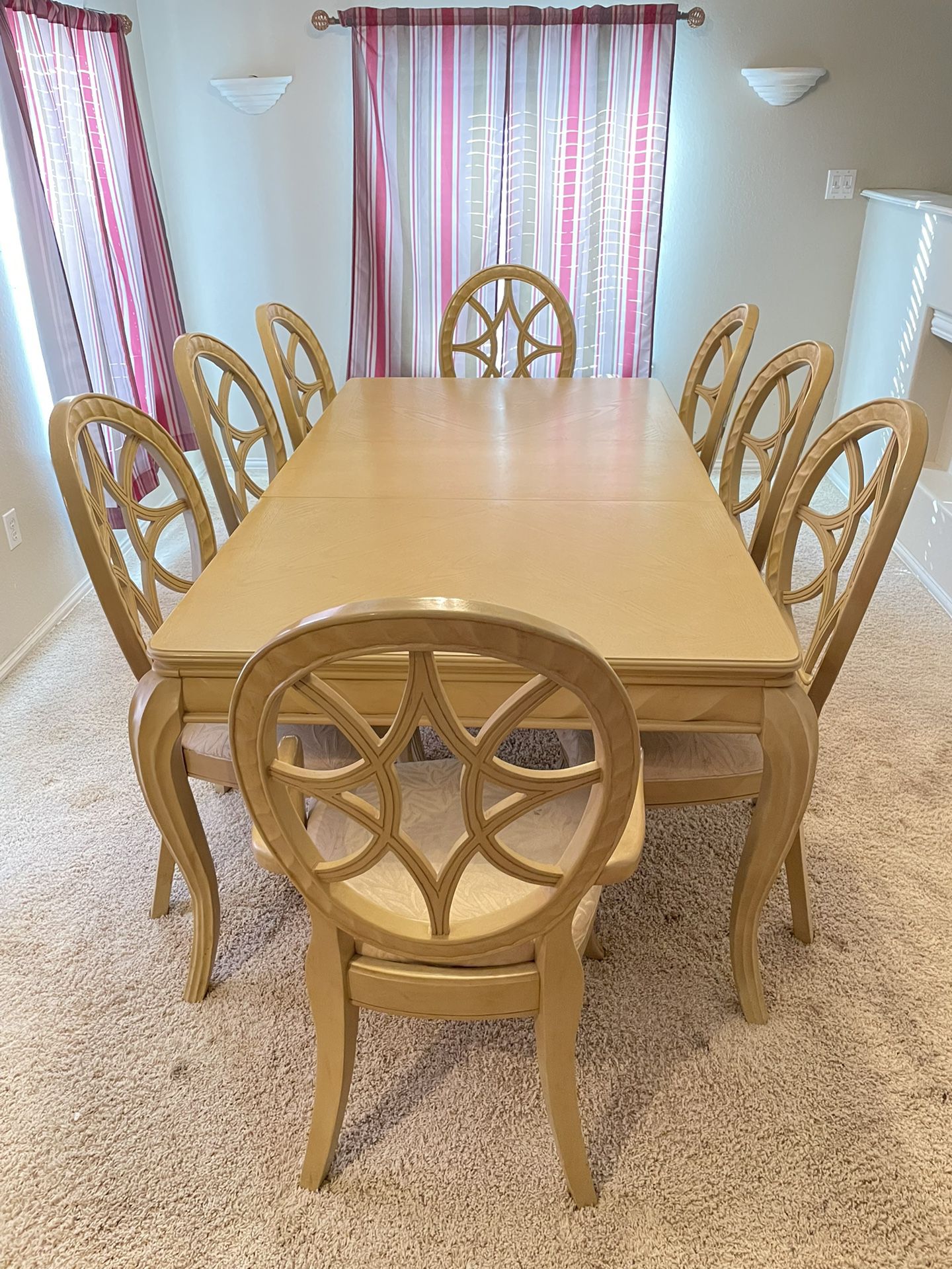 Dining Table For 8 with Buffet Table and Mirror