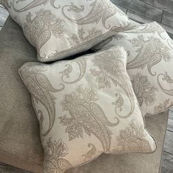 3 Feather Filled  Couch Pillows 