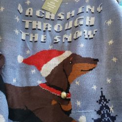 Sweater Knit " Ugly" Winter Hot Dog 