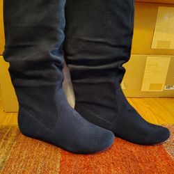 Style & Co. Blue Suede Slouch Boots Size 8M