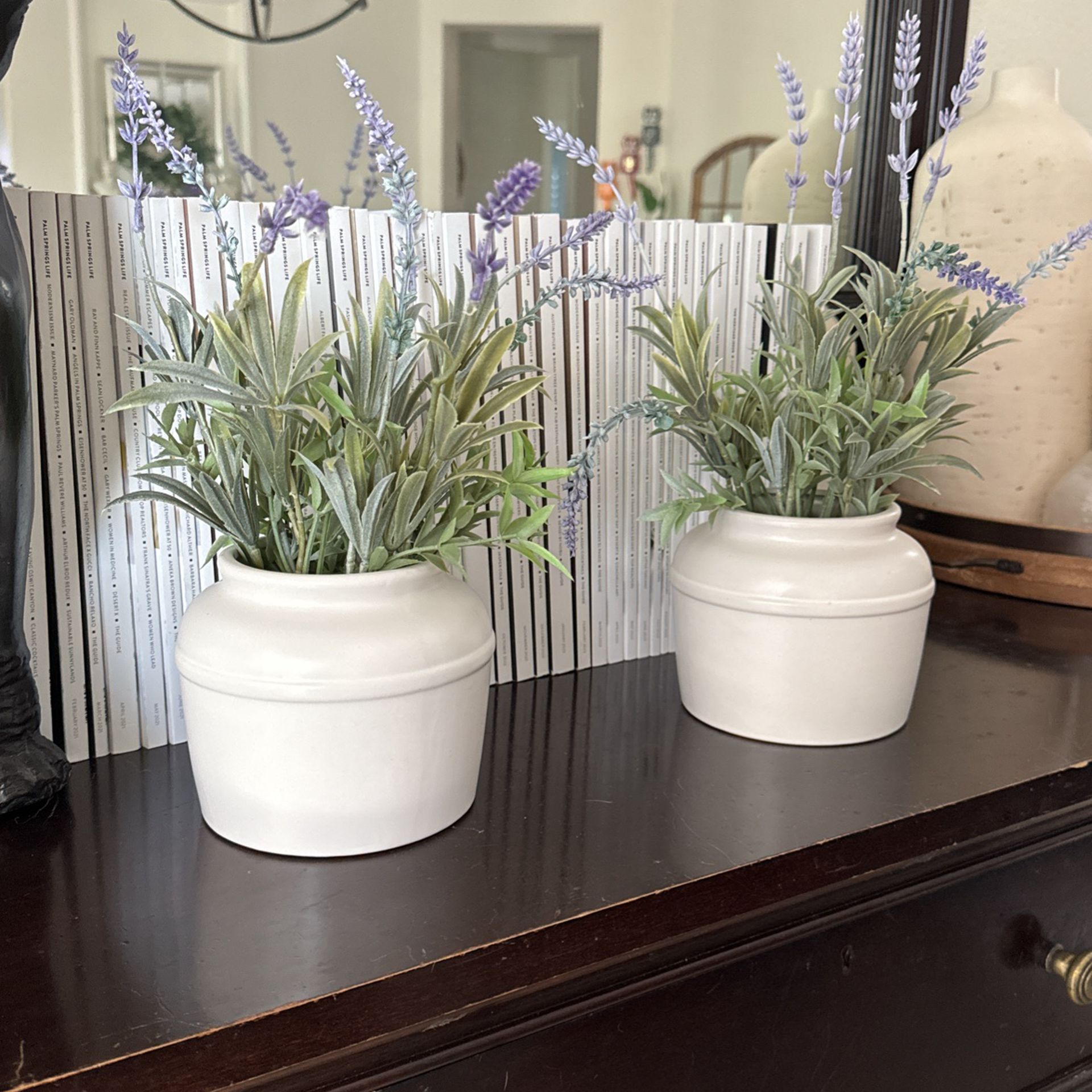 2 Faux Lavender Plants 