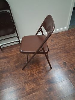 Brown Metal Folding Chair