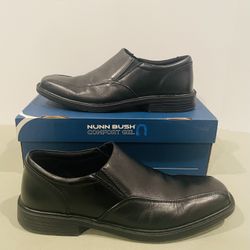 Nunn Bush Comfort Gel Men's Louis Black Leather Slip-On Shoes (Mens 11)