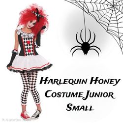 Harlequin Honey Costume Junior Small. Halloween teen costume 🎭♦️♠️