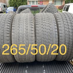 4) 265/50/20 GT Radial Adventuro HT Tires  Two tires are on the lower side   DOT 4422  $225 for 4  I carry other sizes 