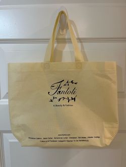 16”x12”x4.5” Beige Fanloli SF K-Beauty and Fashion Tote Bag