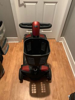 Pride 4-Wheel Mobility Scooter w/ Basket Swivel Seat Padded Armrests Red/Black