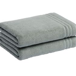 Amazon Basics 100%. Cotton Bath Towels GREEN 