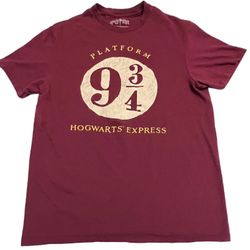 Harry Potter Platform 9 ¾ Hogwarts Express T-Shirt - Maroon - Size M