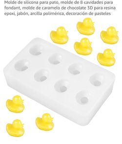 Molde de silicona para pato, molde de 8 cavidades para fondant, molde de caramelo de chocolate 3D para resina epoxi, jabón, arcilla polimérica, decora