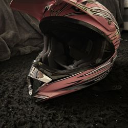 Pink HJC Dirt Bike Helmet