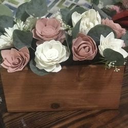 Wood Flowers Centerpieces 