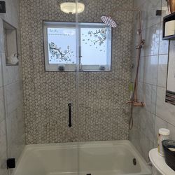 (2) Plain 30”x74”  (Stand Alone) Tub & Shower Glass Doors