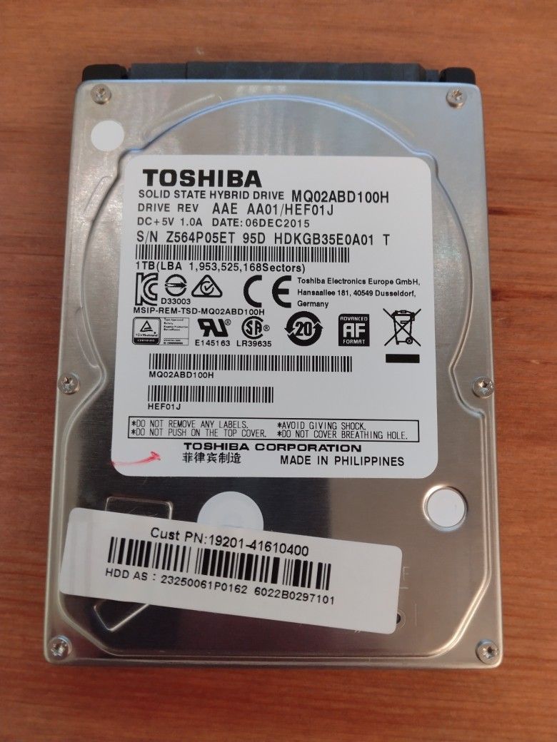 Toshiba MQ02ABD100H 1TB Hybrid Drive 2.5inch