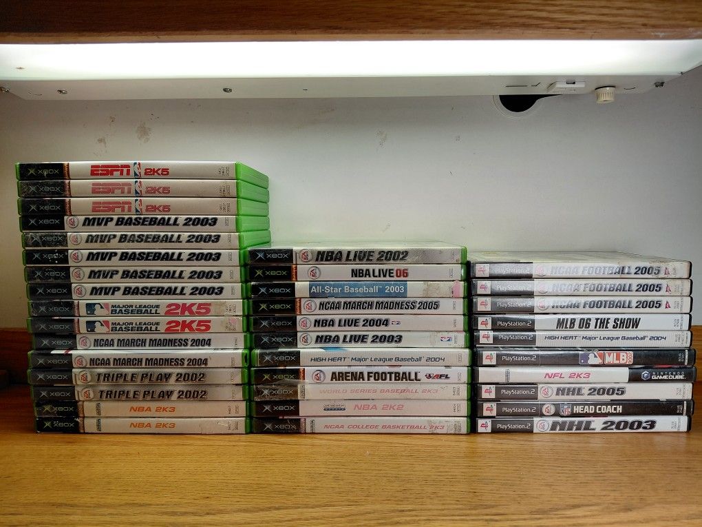 Lot of 37 Retro Xbox & PS2 Sports Games – Complete Cases – Great for Collectors!