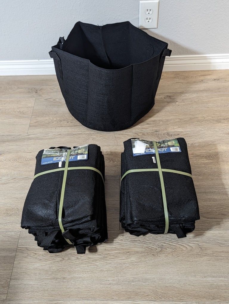 EZ POT Garden 10-Pack 10 Gallon Grow Bags, Aeration Fabric Pots with Handles