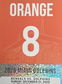 Orange Parking Pass - Dolphins Vs Bengals 