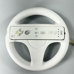Nintendo Wii White RVL-003 Motion Remote Controller with Steering Wheel Tested