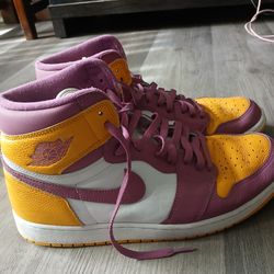 Air Jordan's yellow and pink