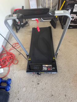 Treadmill exercise with handles excellent condition very easy task can folded easy to storage asking $130 paid $200 OBO