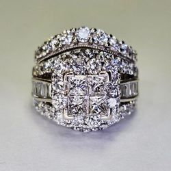 Gold Natural Diamond Cluster Set Ring #11939