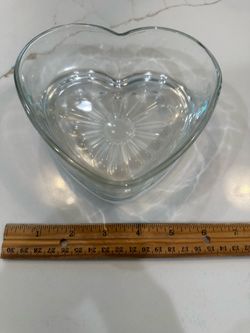 Heart shaped glass dish