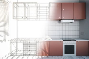 Rendering for Kitchen, Bedroom, New Construction, Renovation, Addition, Interior and Exterior.