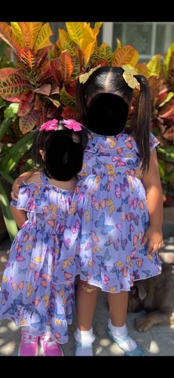 Purple Butterfly Chiffon Dress Easter Size 4 & 6
