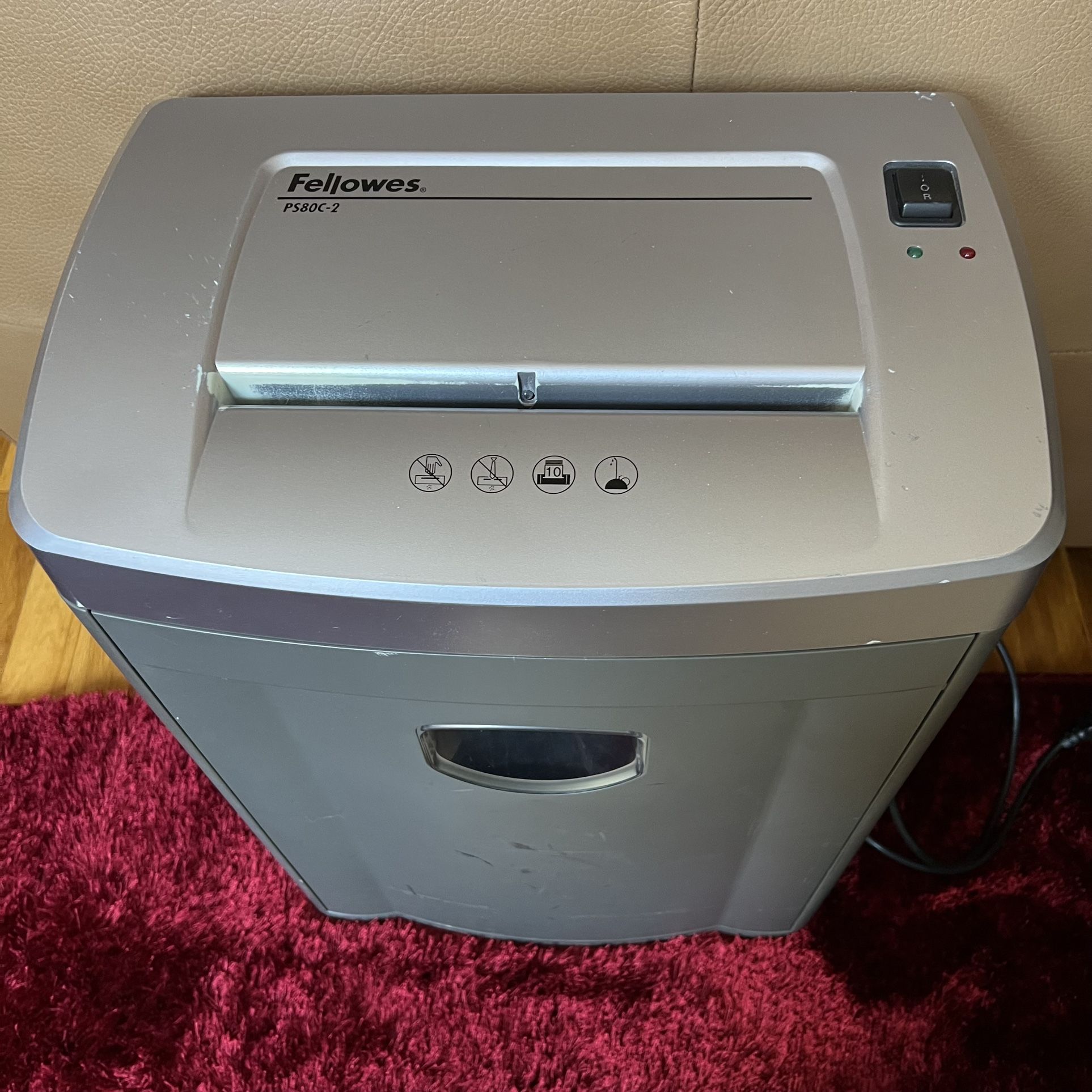 Fellowes Paper Shredder PS80C-2 - Silver For Document Shredding