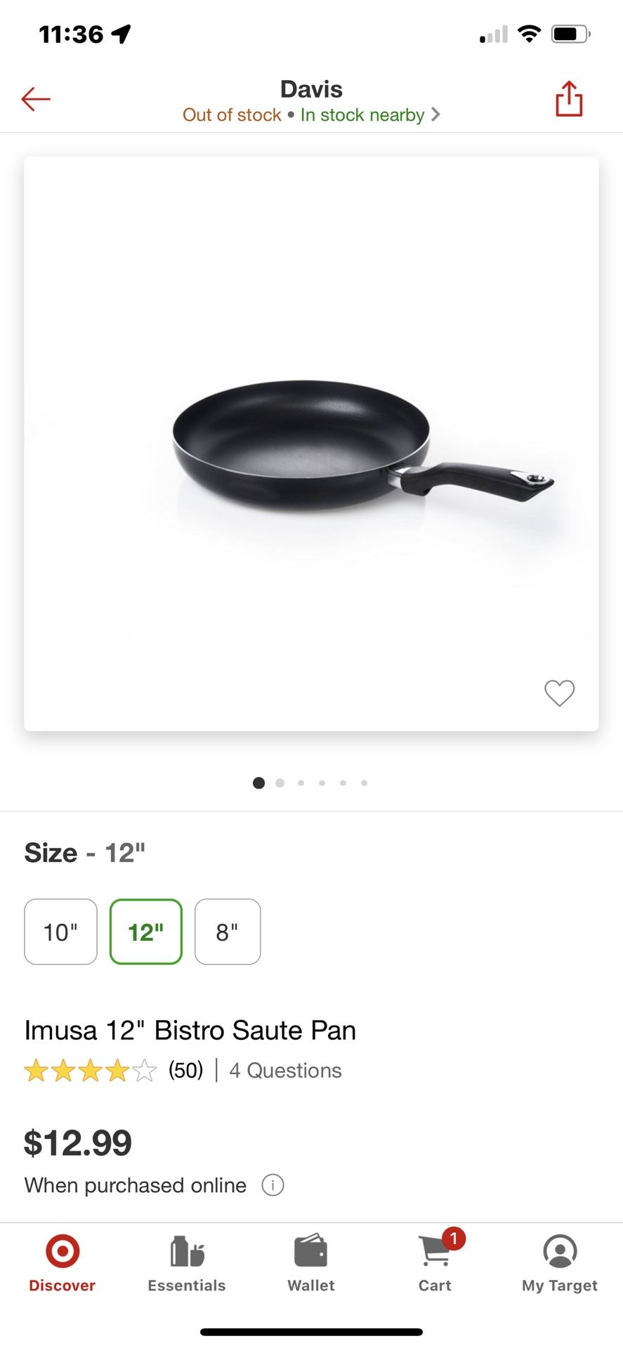Imusa 12’ Bistro Sauté Pan
