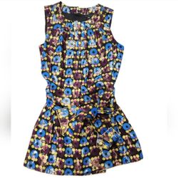 Anna Sui for Target Size 11 Sleeveless Metallic Dress Gold Purple Black Blue
