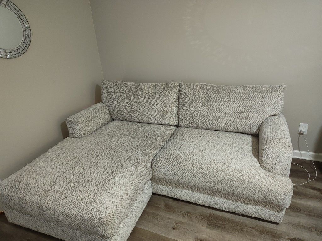 Beige Chenille Fabric Sofa