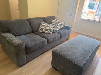 Gray Sofa + Large Ottoman – $350 MUST GO ASAP!