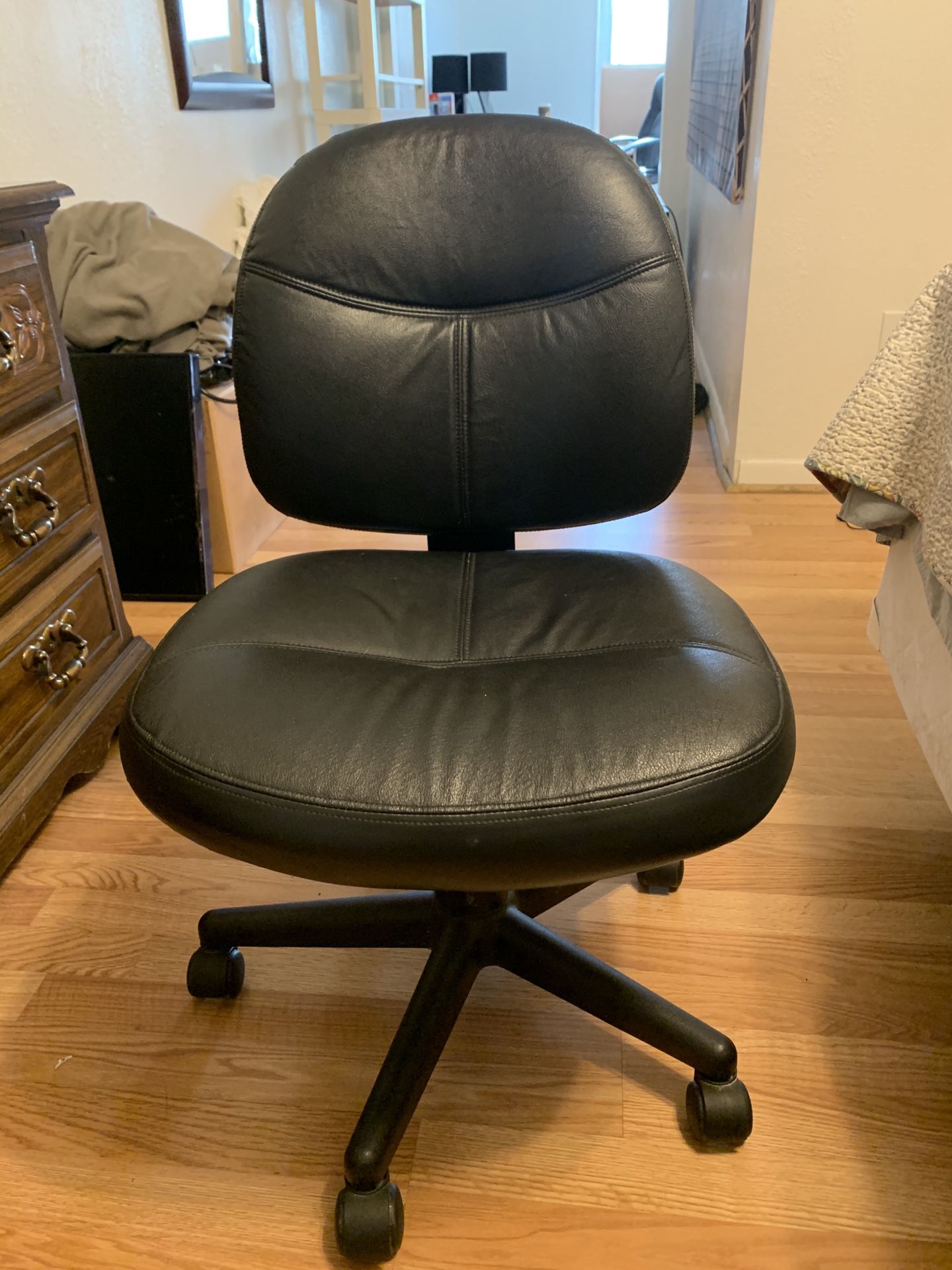 Small leather desk chair