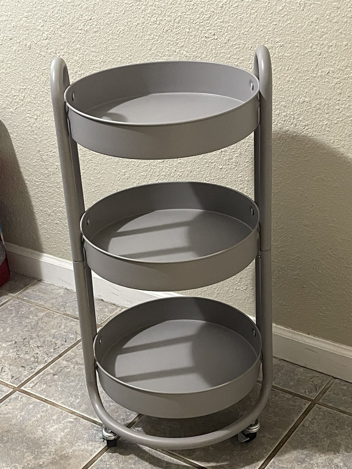 3 Tier Round Metal Utility Cart