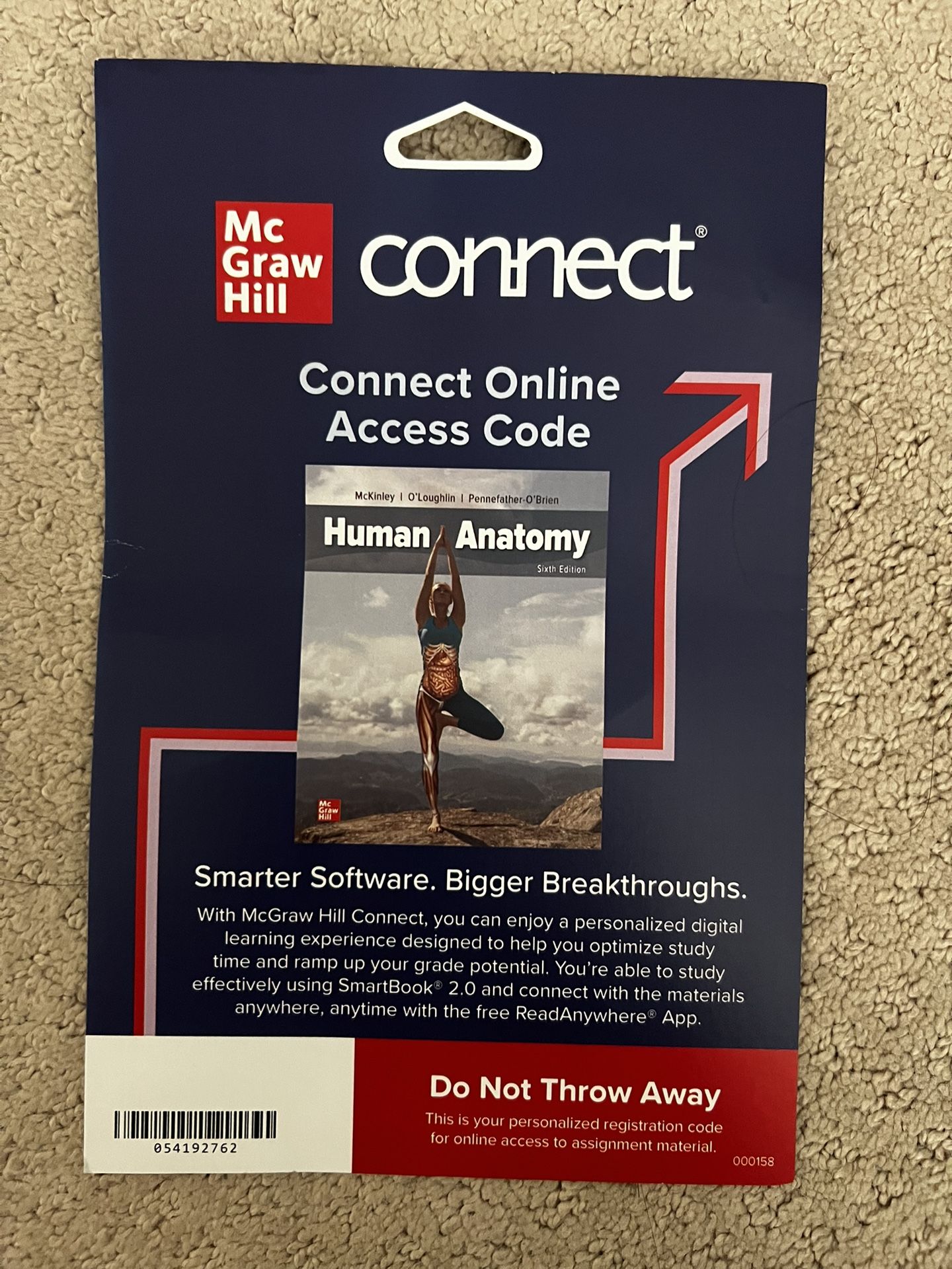 Human Anatomy McKinley 6th Edition-CONNECT ACCESS (Printed Access Code)
