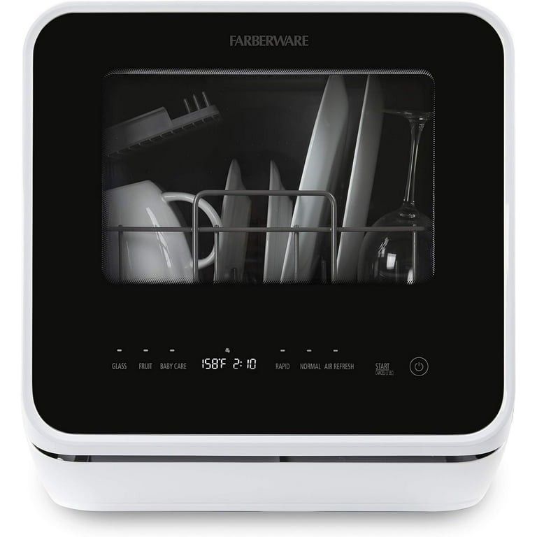 16.5 in. Black Portable Countertop Dishwasher with 5-Liter Built-in Water Tank
