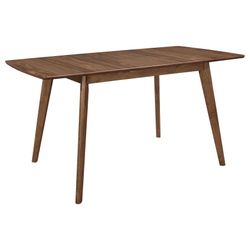 63-inch Extension Leaf Dining Table Natural Walnut Finish